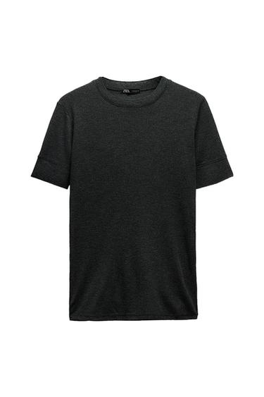 RIB TRIM SHORT-SLEEVED T-SHIRT