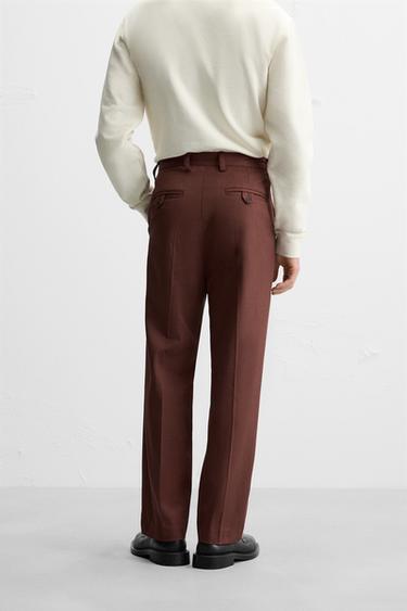 TEXTURED TWILL TROUSERS - Brick by Zara - Image 2