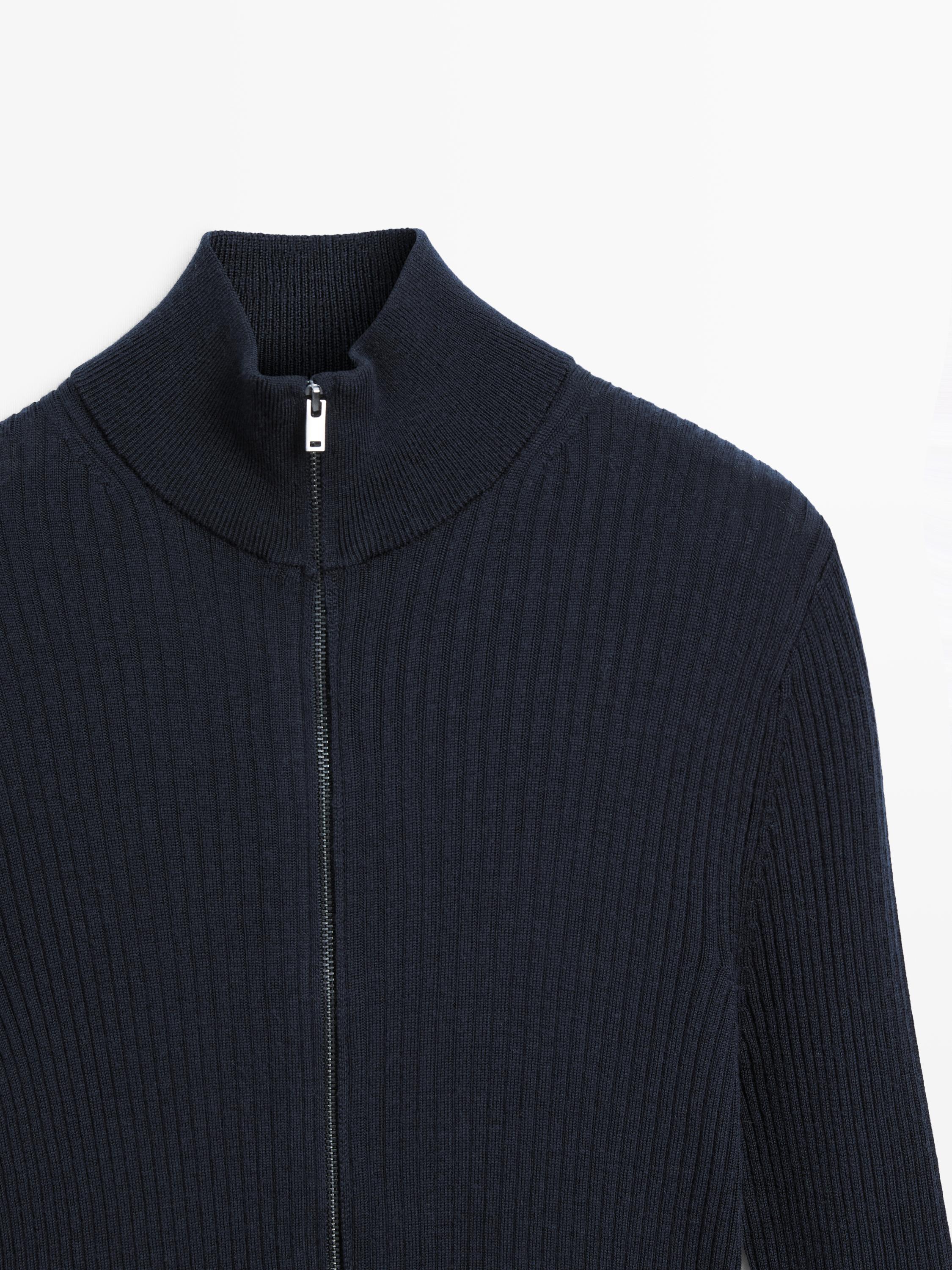 100% wool zip-up cardigan