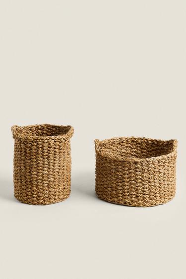 CYLINDRICAL SEAGRASS BASKET - Light beige by Zara - Image 1