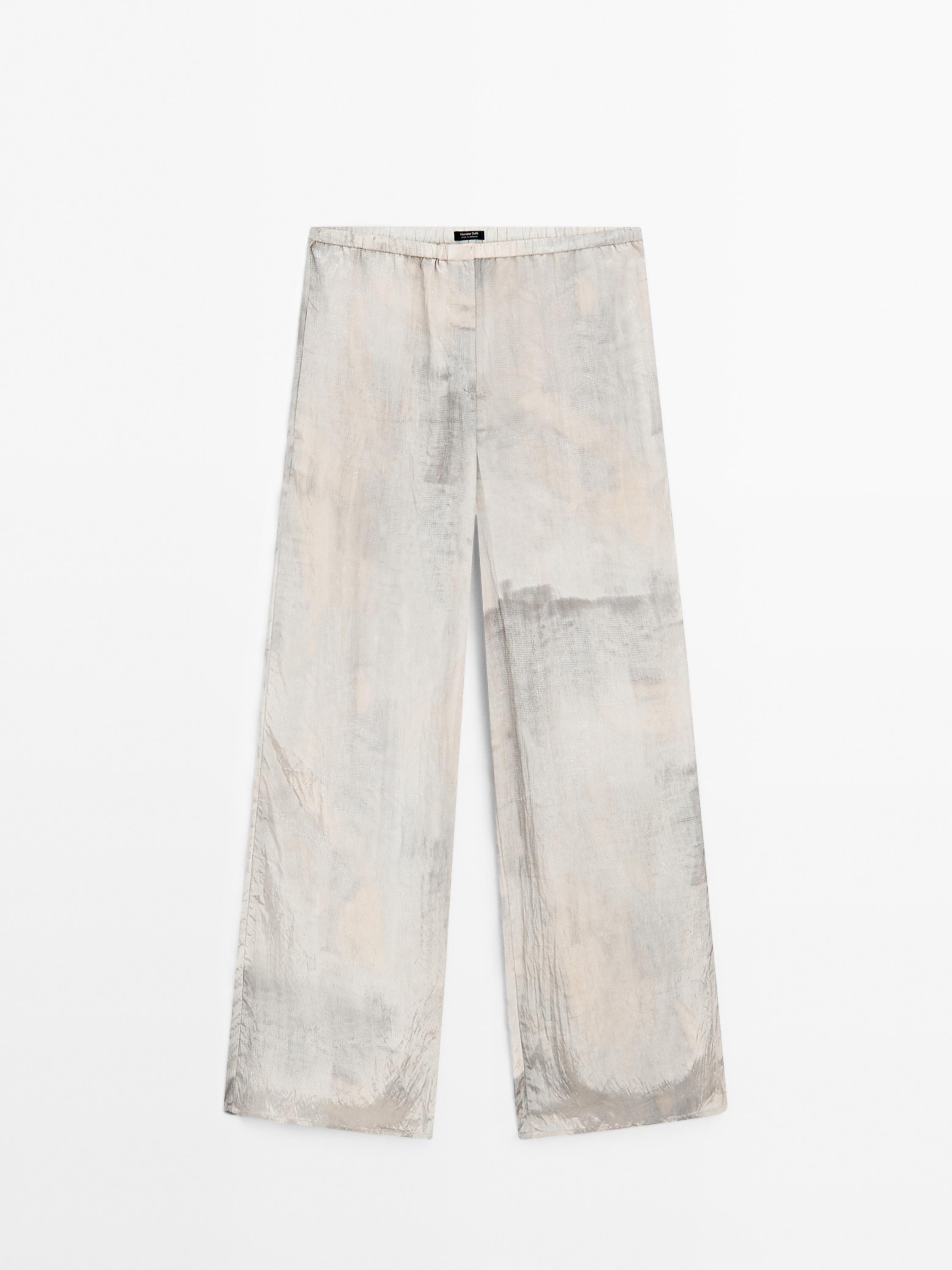 Pantalon droit fluide imprimé