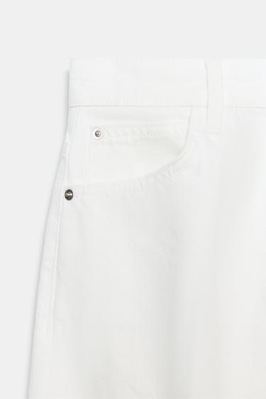 JEAN Z1975 BARREL TAILLE MI-HAUTE RAYURE REPASSÉE - Blanc de Zara - Image 7