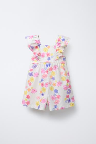 FLORAL PRINT JUMPSUIT WITH BOWS - Multicoloured by Zara
