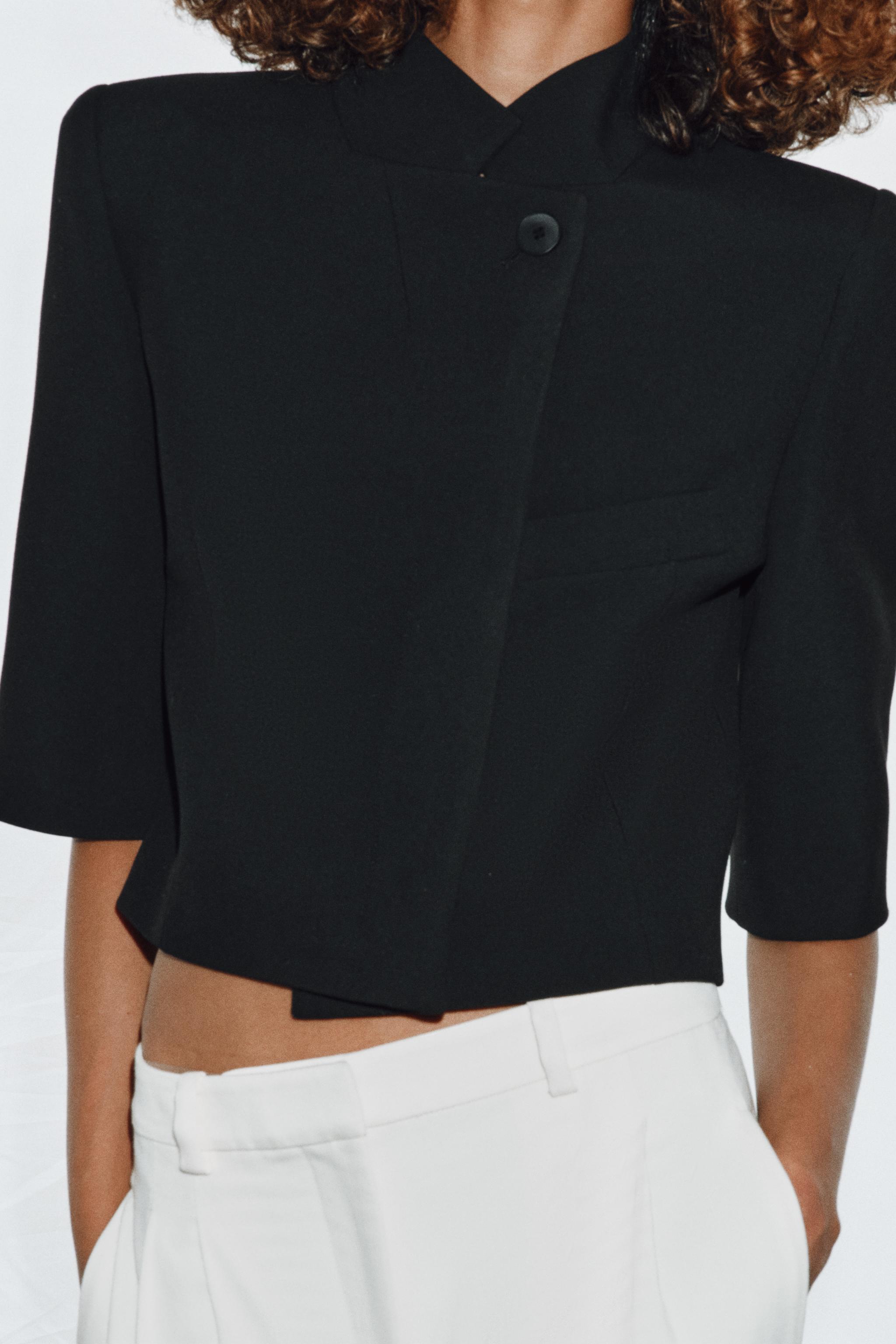 ZW COLLECTION KISA KOLLU CROP BLAZER - Görsel 2