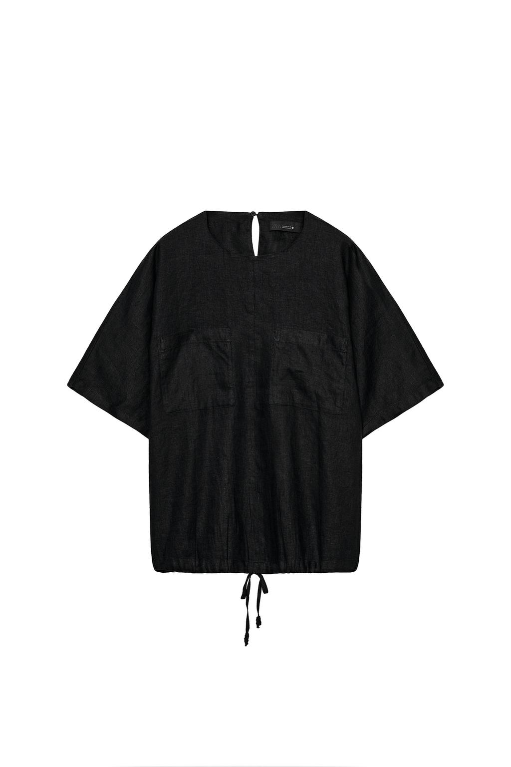 ZW COLLECTION LINEN DRAWSTRING TOP - image 3