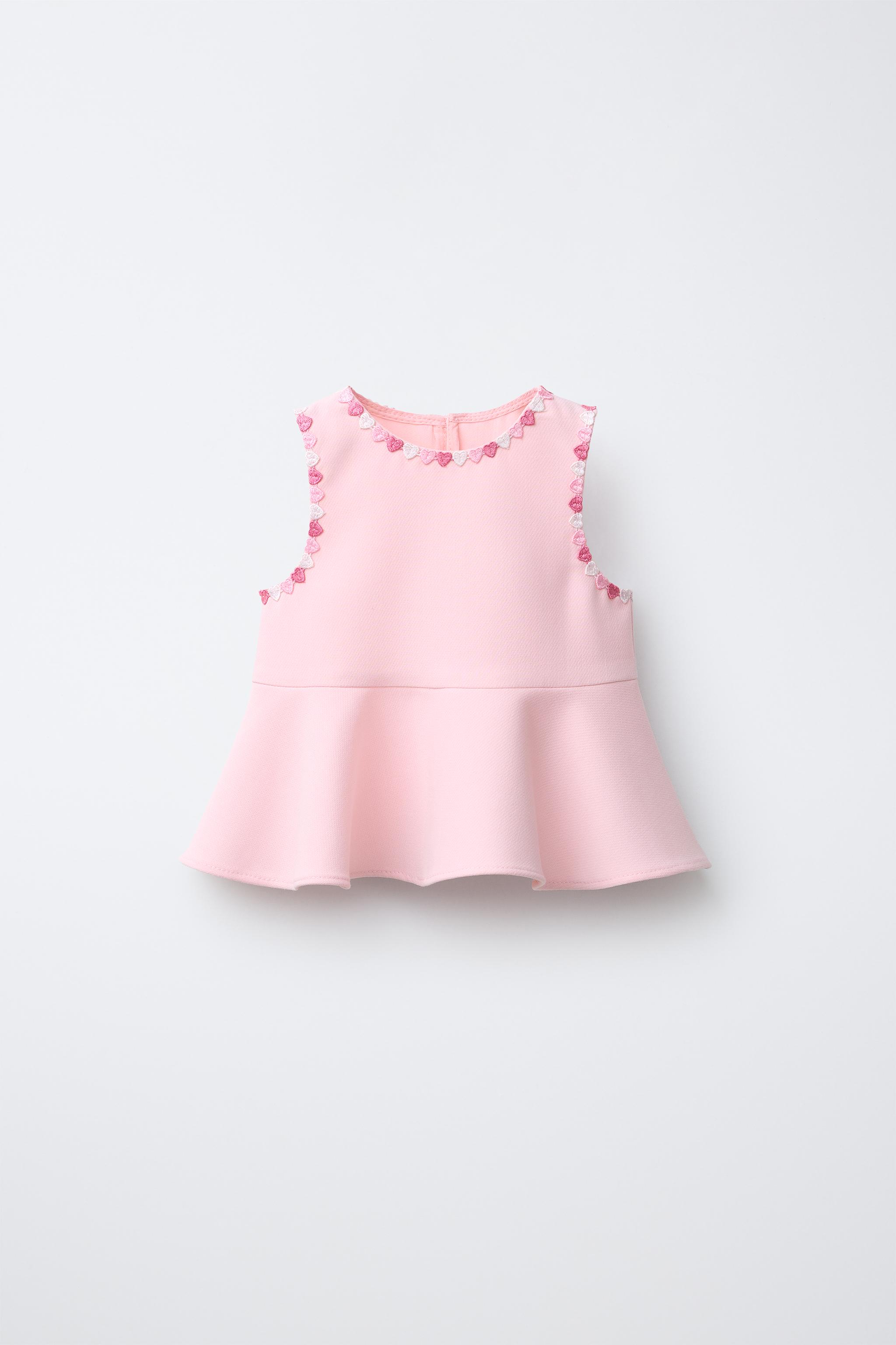 TOP WITH EMBROIDERED FLOWERS - Light pink | ZARA South Africa