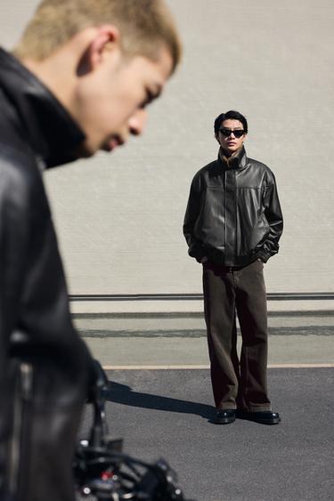 Zara 扭轉縫線休閒版型長褲 - 深灰色