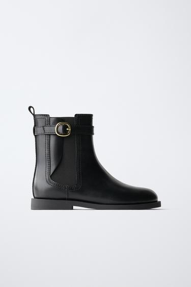 BUCKLE ANKLE BOOTS - Black by Zara - Image 0