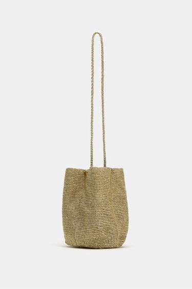 METALLIC WOVEN BAG - Golden by Zara - Image 0