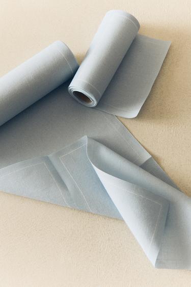 REUSABLE COTTON NAPKINS (20 UNITS) - Sky blue by Zara