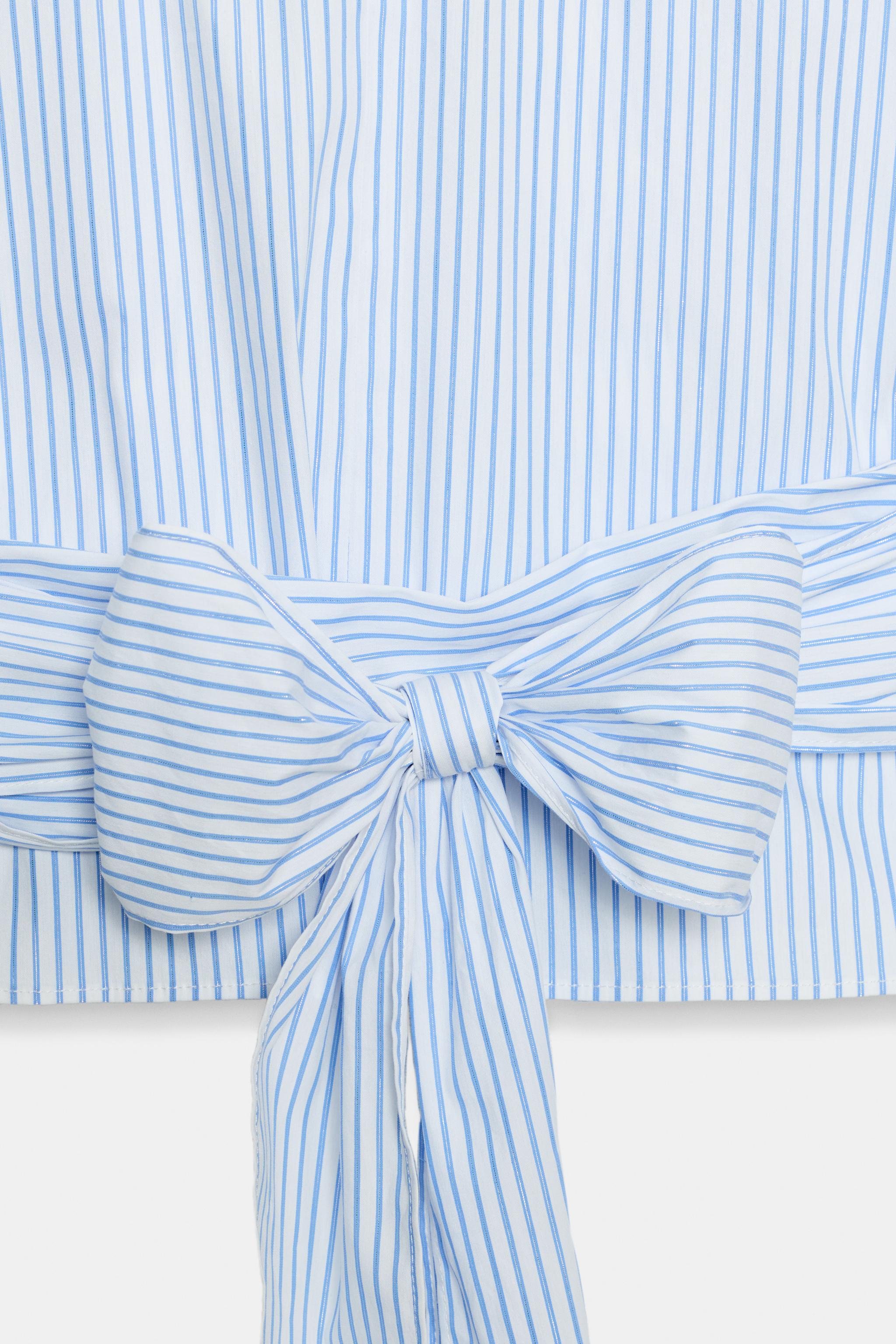 STRIPED SHOULDER PAD METALLIC THREAD TOP