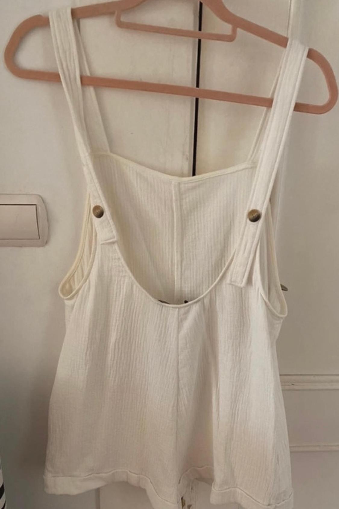 TEXTURED SHORT DUNGAREES - Image 4