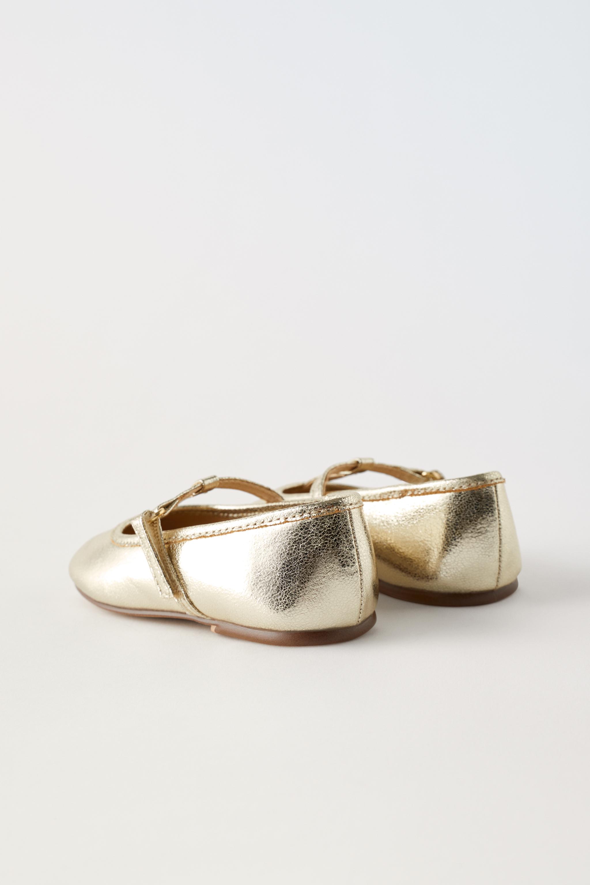 Zara gold hot sale flats