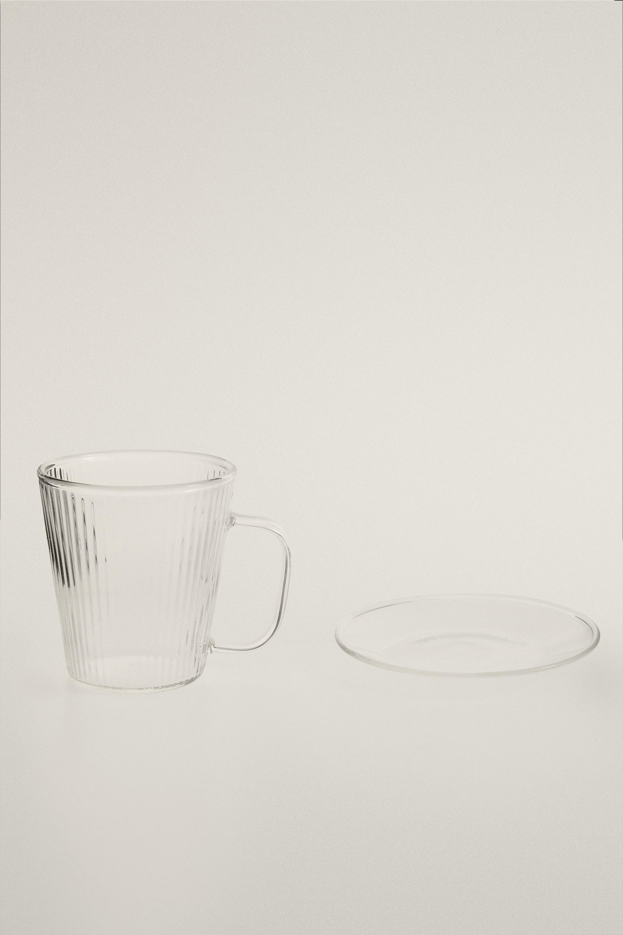 TASSE À CAFÉ ET SOUCOUPE BOROSILICATE