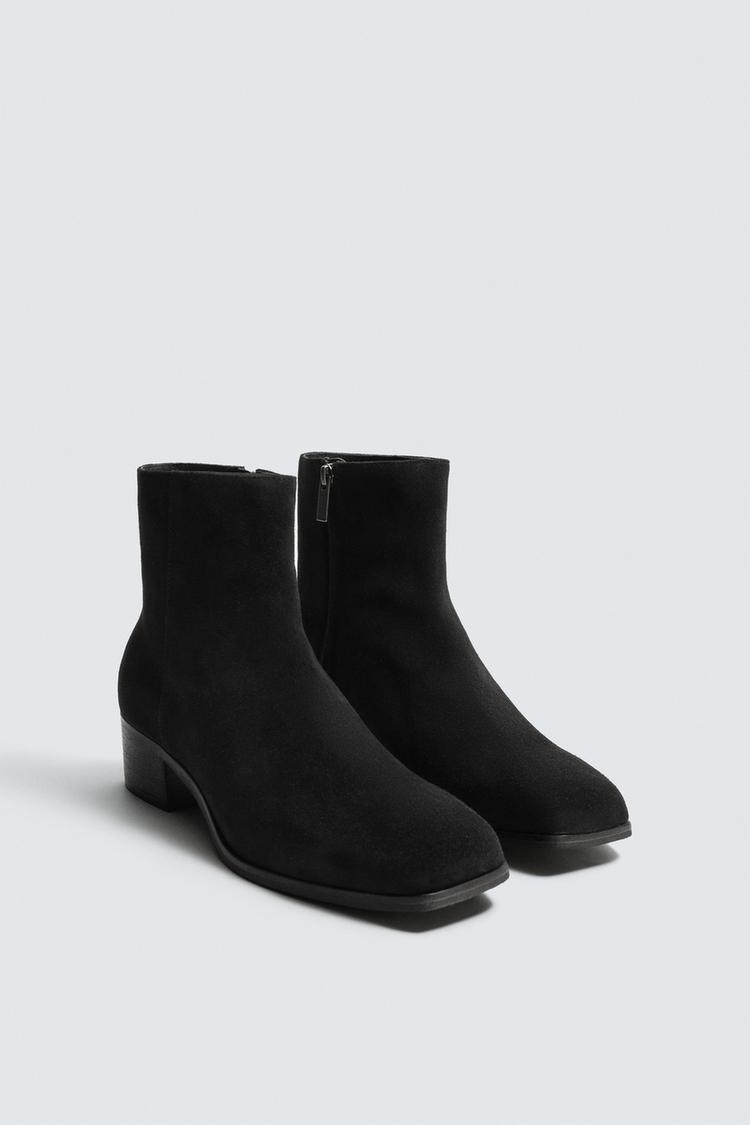 ZARA LEATHER HEELED BOOTS