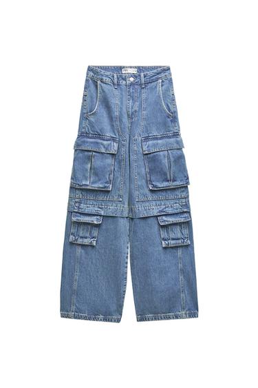 HIGH-WAISTED ZW CARGO JEANS