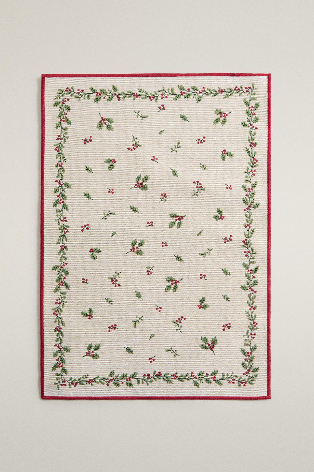 HOLLY JACQUARD CHRISTMAS PLACEMAT