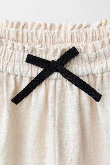 JUPE-CULOTTE À FLEURS BRODÉES - Beige clair de Zara - Image 2