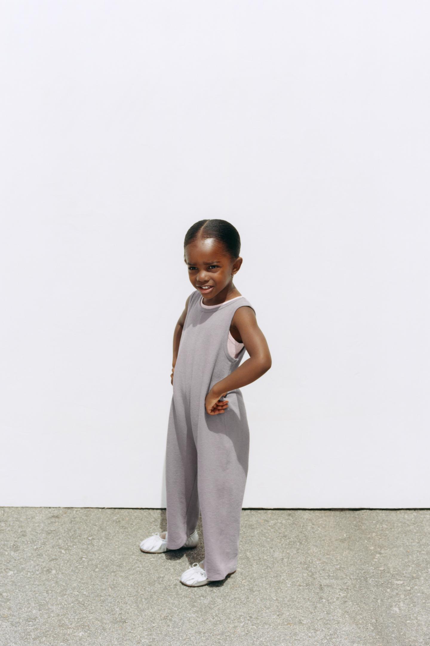 Детский комбинезон Zara Plain Jumpsuit, цвет: Коричневый / Серо-коричневый — фото 7