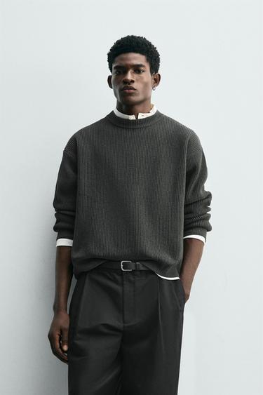 TEXTURED CHENILLE SWEATER - Grey by Zara