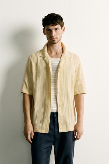 REGULAR FIT STRIPED JACQUARD SHIRT - 314 by Zara