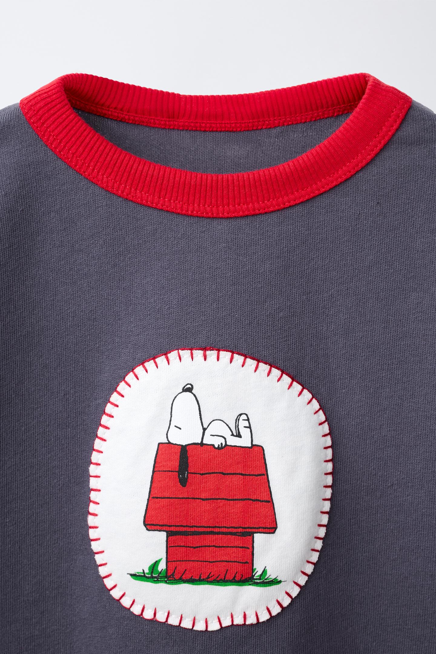 Детская футболка Zara Snoopy Peanuts™ Patch, цвет: Синий — фото 3