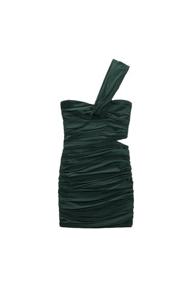 ASYMMETRIC LINEN BLEND DRESS