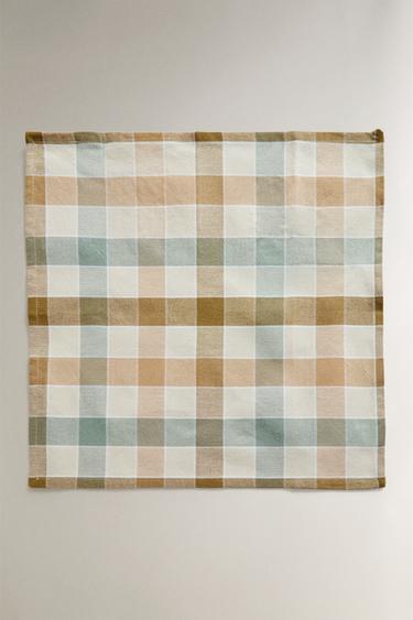 PACK OF DYED THREAD CHECK NAPKINS (PACK OF 2) - Bluish by Zara - Image 1