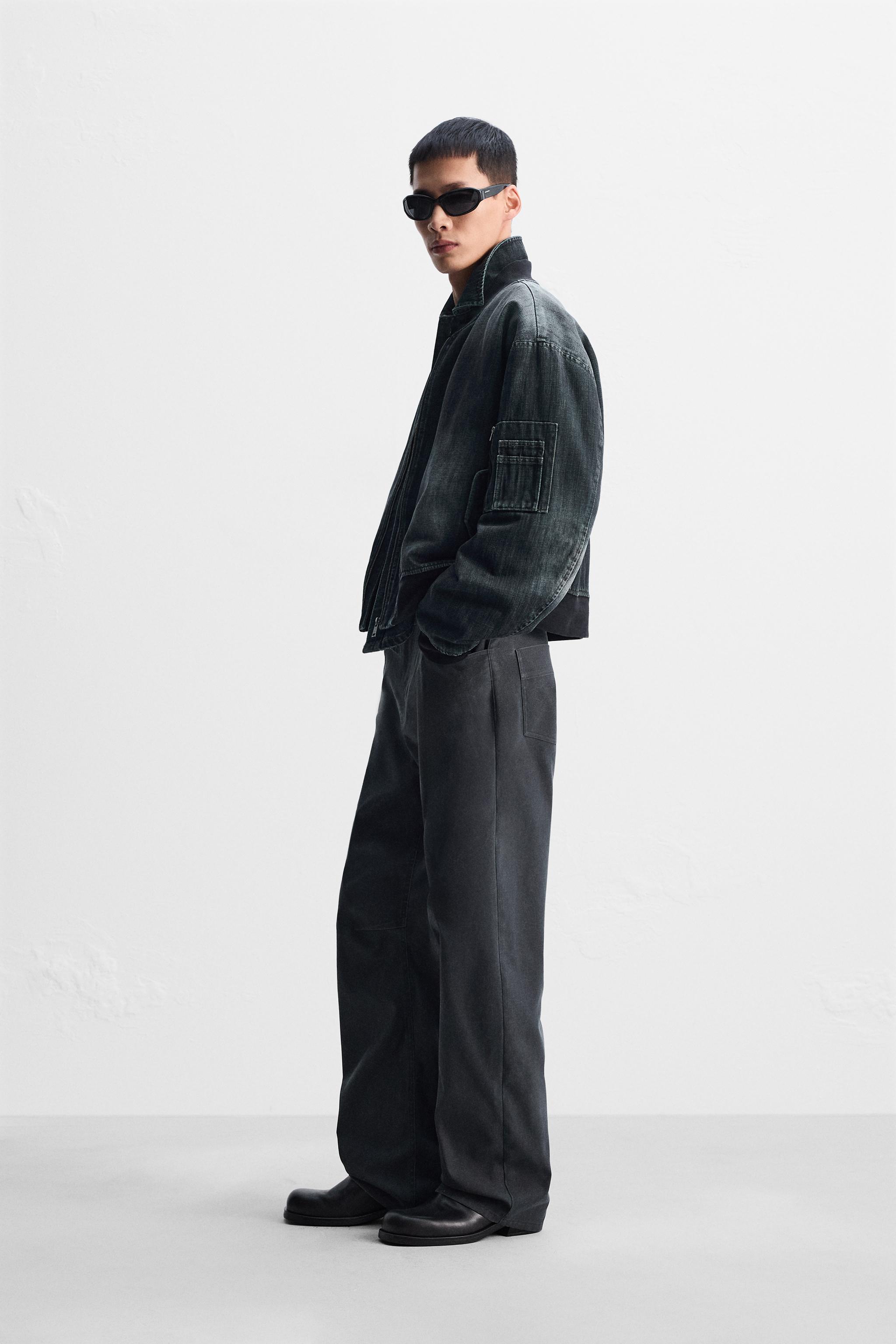 エンボス加工ボンバージャケット - ブルー/グリーン | ZARA