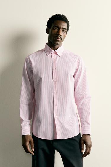 EASY CARE TEXTURED SHIRT - Coral red by Zara