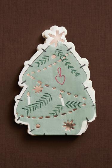 PACK OF CHILDREN'S CHRISTMAS TREE PAPER NAPKINS - Multicoloured by Zara