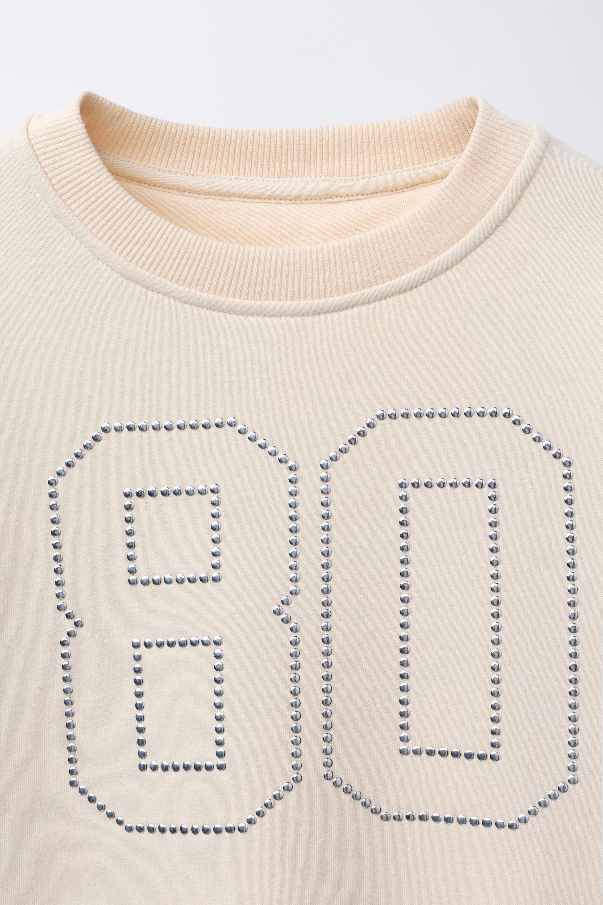 NUMBER STUD SWEATSHIRT - Ecru | ZARA United States