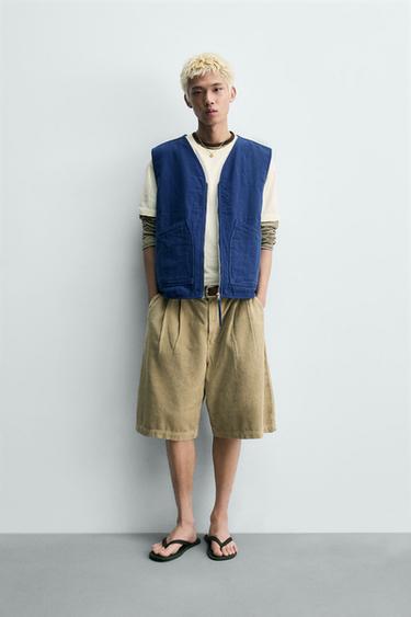 WASHED TOPSTITCHED WAISTCOAT - Bluish by Zara