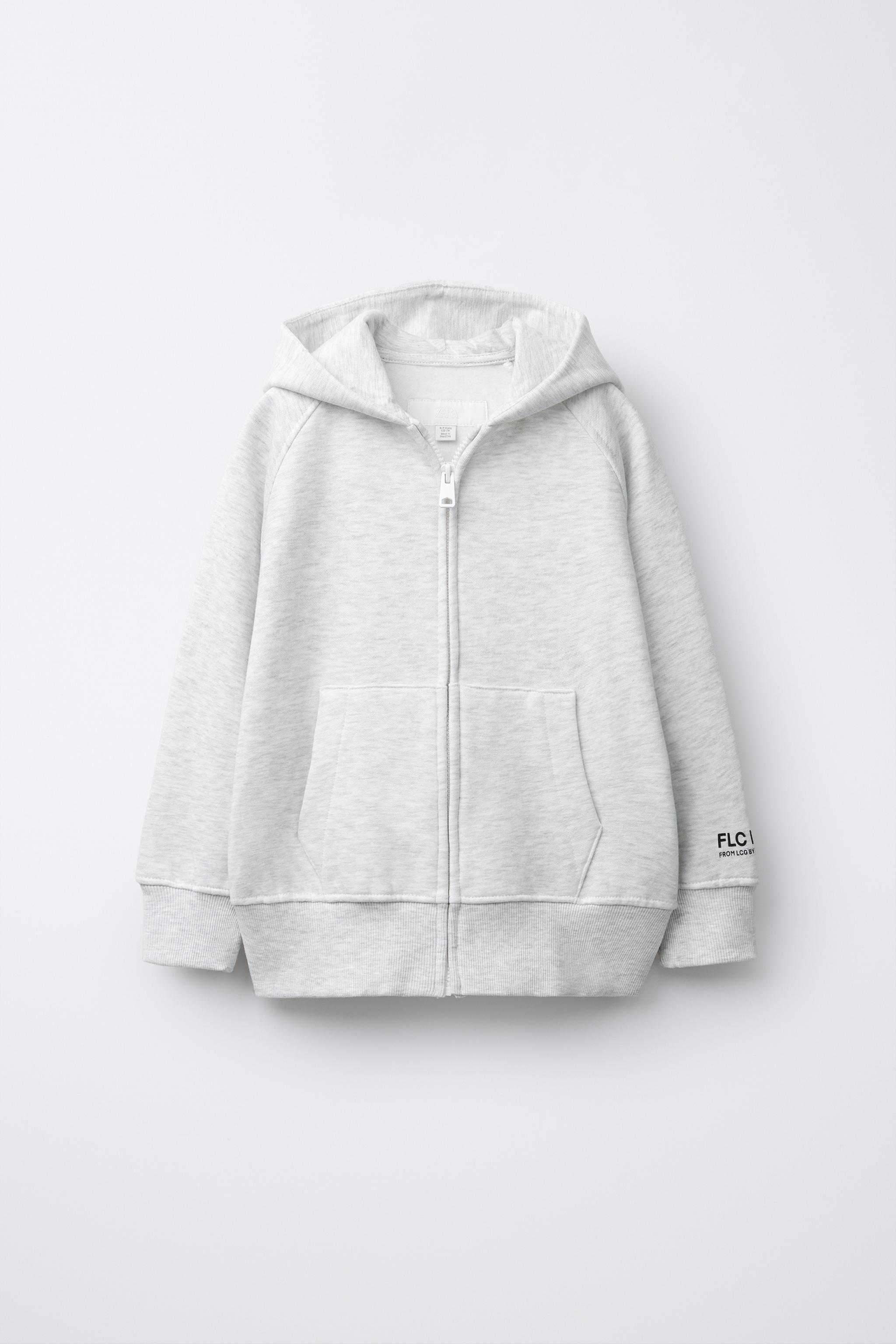PLUSH ZIPPERED SWEATSHIRT — Gray marl