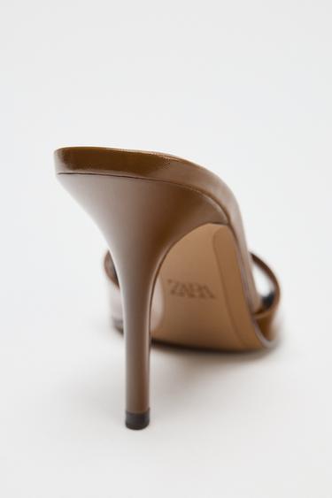 MULES À EFFET VERNI - Marron de Zara - Image 4