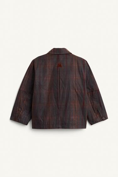MANTEAU À CARREAUX CIRÉ ÉDITION LIMITÉE - Imprimée de Zara - Image 5