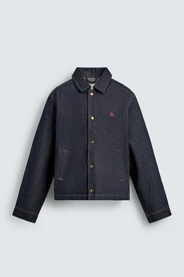 EMBROIDERED RELAXED FIT DENIM JACKET - Indigo by Zara
