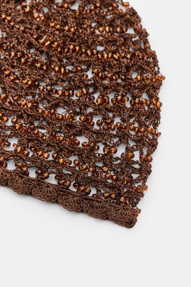BONNET CASQUETTE CROCHET FANTAISIE - Marron de Zara - Image 4