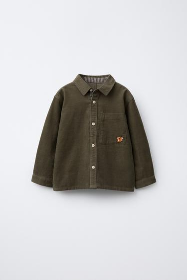CAMISA MICROPANA BOLSILLOS - Verde de Zara
