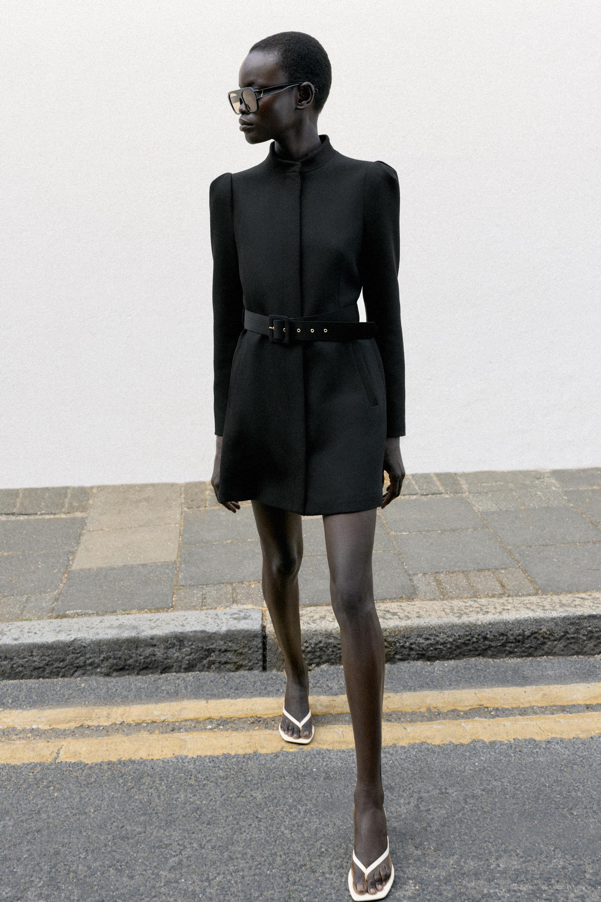 Женские пиджаки Zara BELTED LONG BLAZER — фото 4