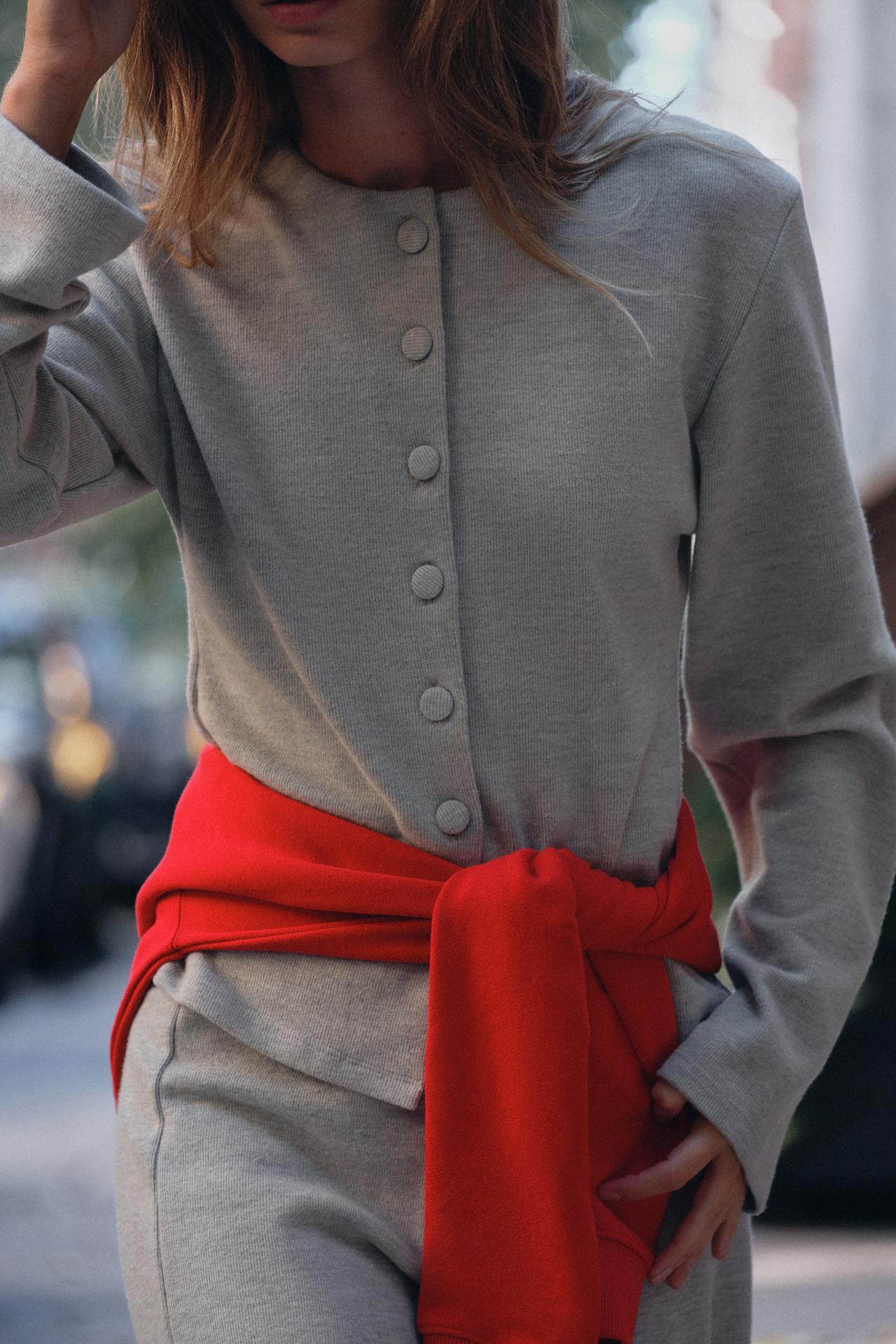 SOFT FITTED JACKET — Beige marl