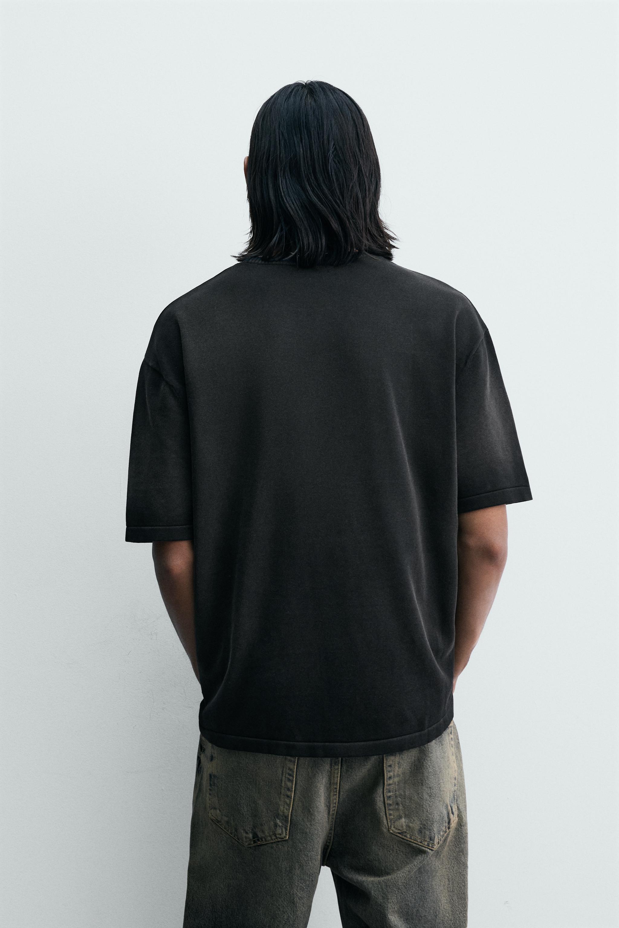 T-SHIRT EN MAILLE IMPRIMÉ DÉLAV