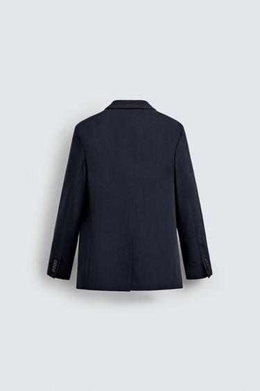 BLAZER DE COSTUME 100 % LAINE - Bleu marine de Zara - Image 8