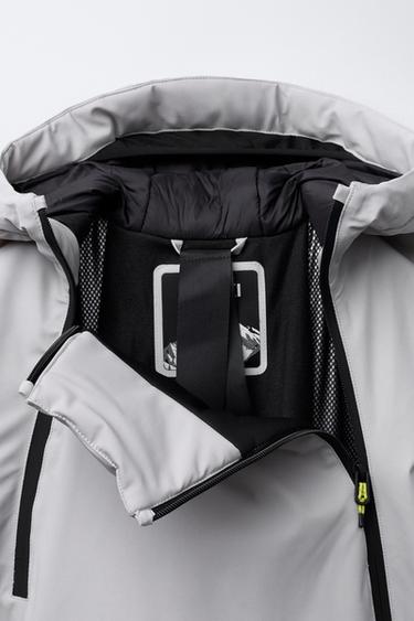 WATER-RESISTANT AND WINDPROOF KANGAROO JACKET RECCO® SYSTEM SKI COLLECTION - Light grey by Zara - Image 7