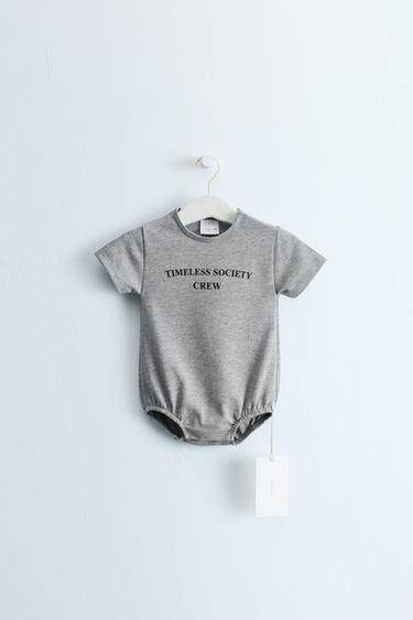 ZARA TIMELESS - SLOGAN PRINT BODYSUIT - Grey by Zara