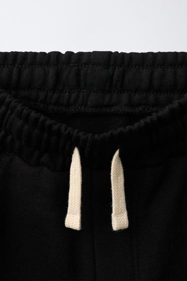 PANTALON EN MOLLETON COUPE BARREL - Noir de Zara - Image 2
