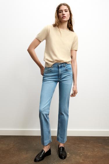 ZW COLLECTION MID-WAIST JEANS - Light blue by Zara
