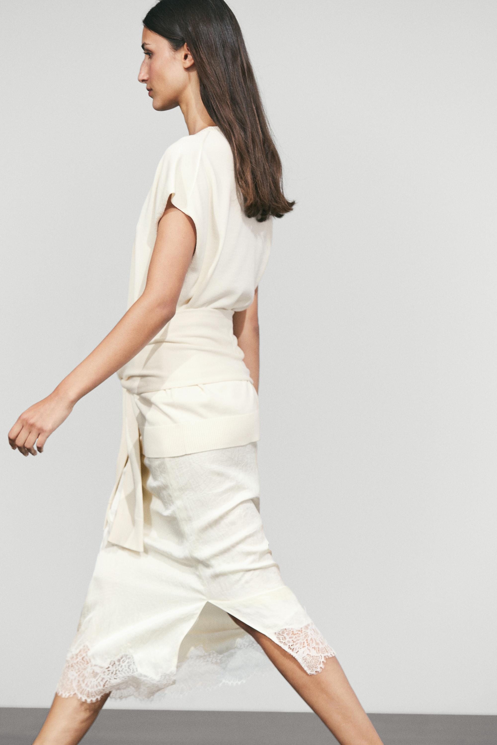 Top en maille 100 % coton avec détail noué