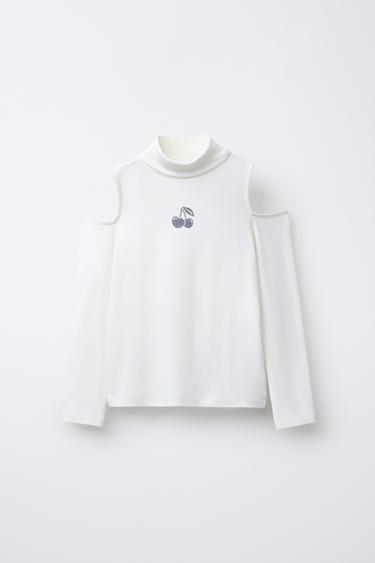 TURTLENECK CUT-OUT T-SHIRT - Ecru by Zara