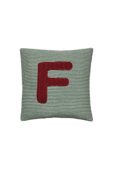 KINDERKISSEN BESTICKT BUCHSTABE F - Grün von Zara